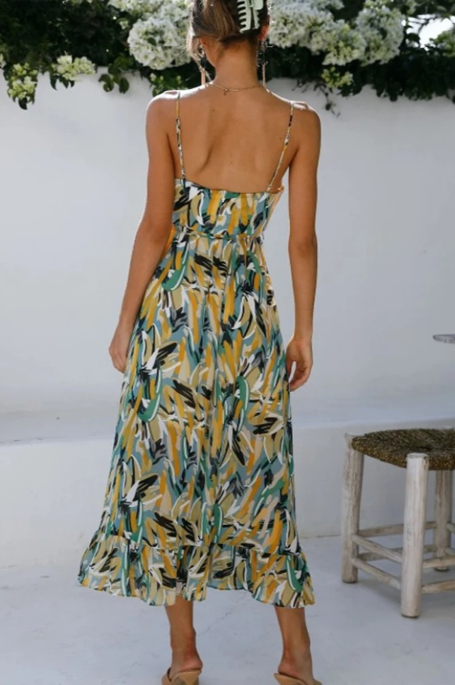 Raquel - Fashionable Midi Dress in Vibrant Colors for Women