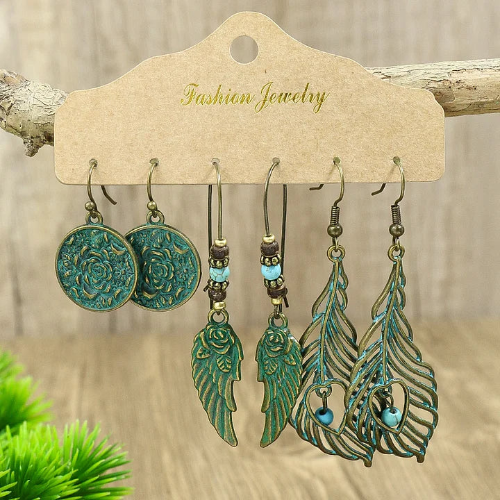 Bohemian Metal Tassel Earrings™ Retro Western Style – Women's Festival-Ready Jewelry Set