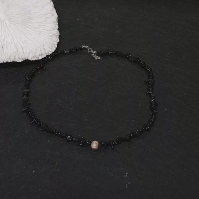 Natural Obsidian Stone Pearl Skull Necklace™ Skull Accessories – Strength Meets Elegance