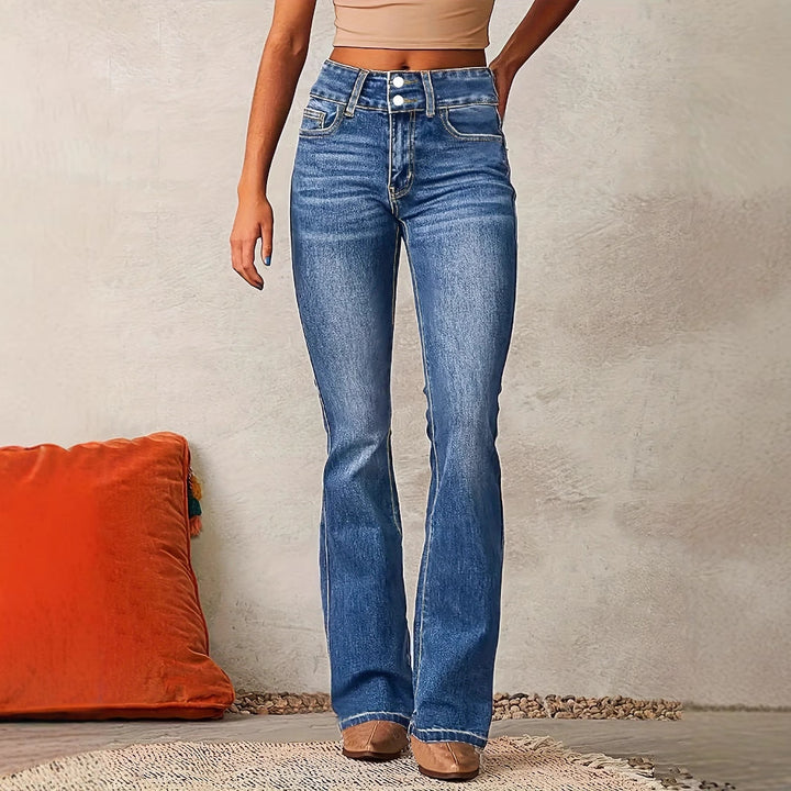 Vintage Stretch Micro Jeans™ Retro Western Style – Classic High-Waist Fit with Retro Flare