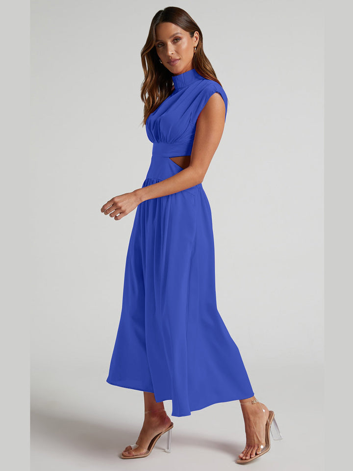 Gersinde - Elegant Sleeveless Dress with Cutout and Stand-Up Collar for Women