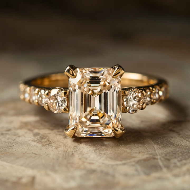 Frostveil Ring™ Colored Gem Stone – Golden Ice, Timeless Fire