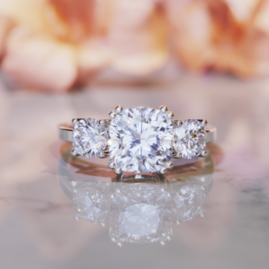 Sparkle Veil Ring™ Colored Gem Stone – Golden Glamour with Radiant Grace