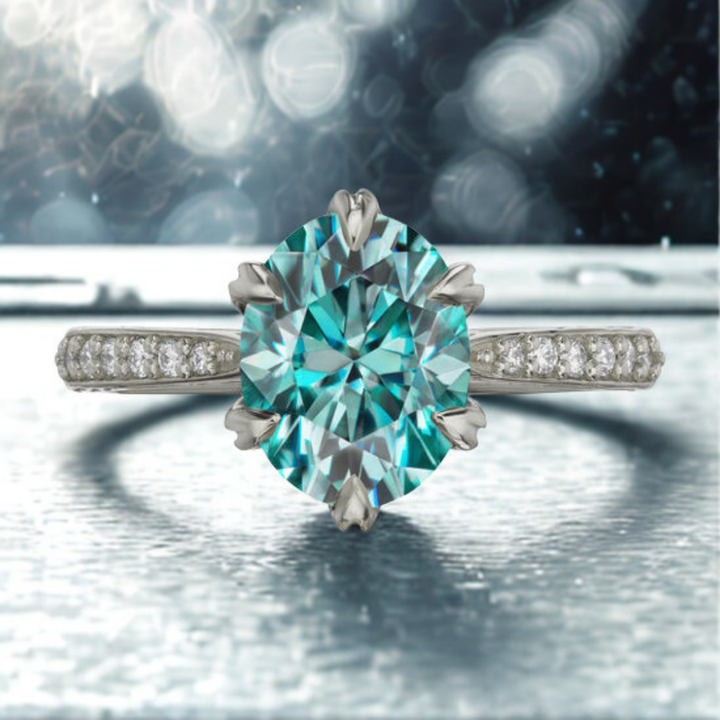 Icy Teal Ring™ Luxury Ring – Glacial Brilliance in Every Facet