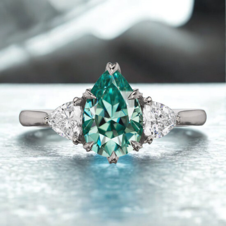Glacial Spark Ring™ Luxury Ring – Arctic Flame in Teal and Ice