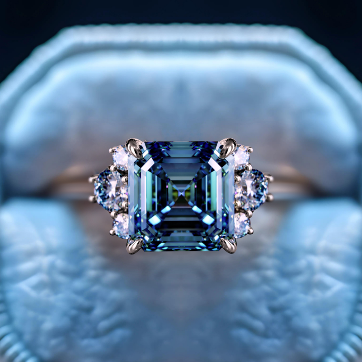 Twilight Crest Ring™ Luxury Ring – 2 Carat Moissanite in Regal Silver Finish