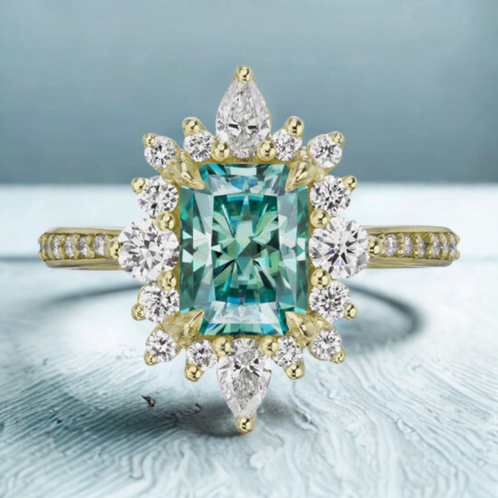 Halo Whisper Ring™ Luxury Ring – Teal Fire, Eternal Grace