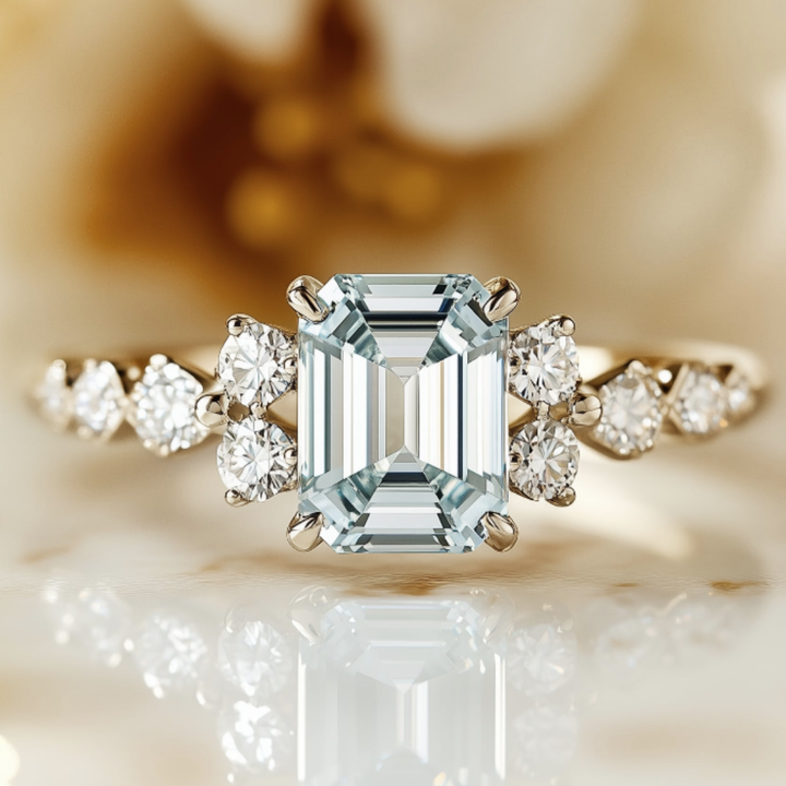Radiant Vow Ring™ Colored Gem Stone – Eternal Brilliance in a Classic Emerald-Cut Setting