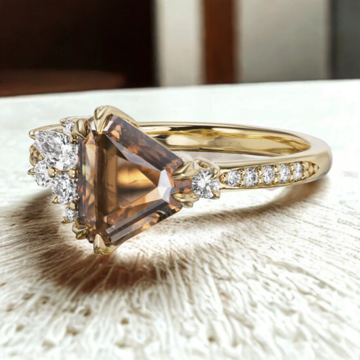 Auric Mist Ring™ Luxury Ring – Subtle Fire, Golden Grace
