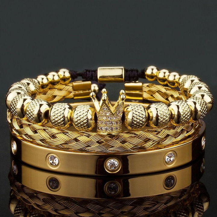Sky Morris Crystal Crown Bracelet™ Men Jewelry – Royal Steel Meets Timeless Detail