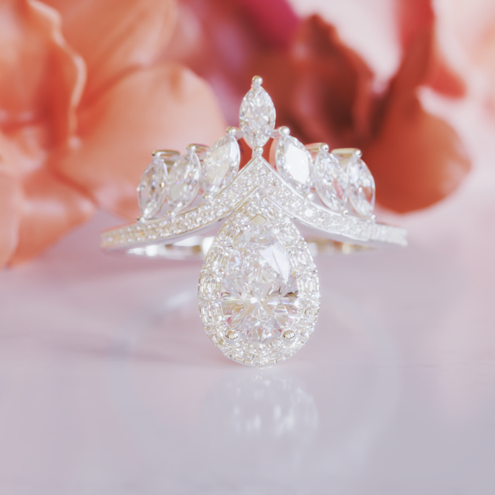 Royal Sparkle Ring™ Colored Gem Stone – Regal Glamour in a Crowned Halo Design