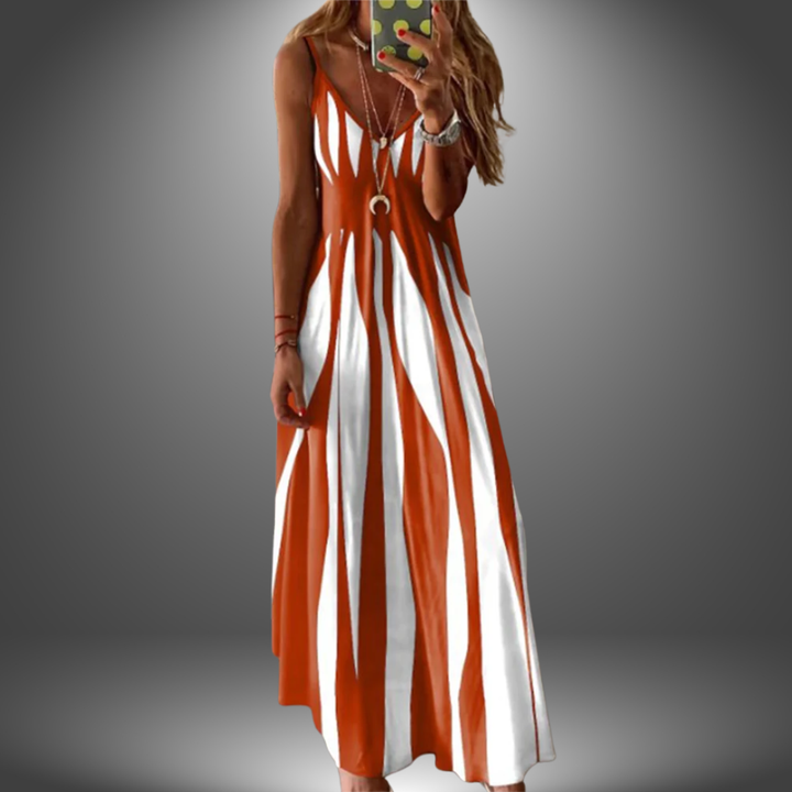 Alicia™ Long Dress Collection - Striped Sleeveless Maxi Dress