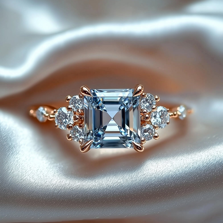 Frozen Glow Ring™ Colored Gem Stone – Crisp Brilliance in a Refined Square-Cut Design