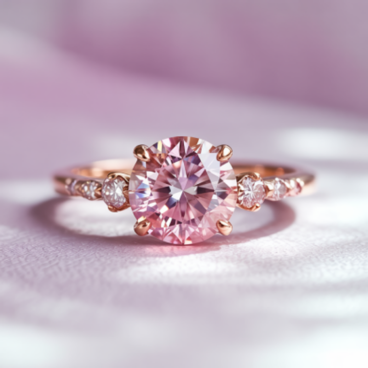 Petal Glow Ring™ Luxury Ring – 2 Carat Moissanite in Soft Silver Elegance