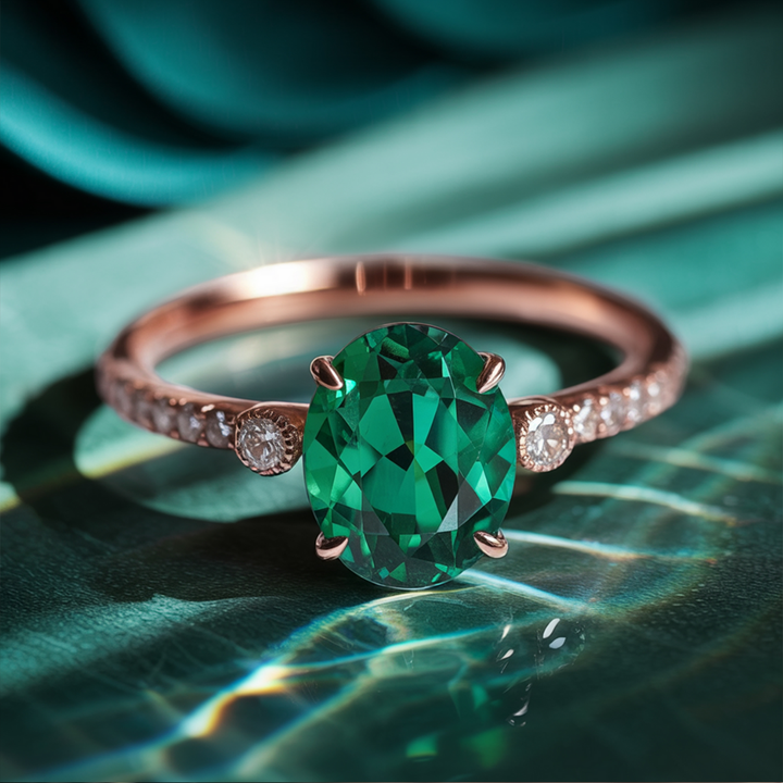 Willow Light Ring™ Colored Gem Stone – Nature’s Grace in Emerald Radiance