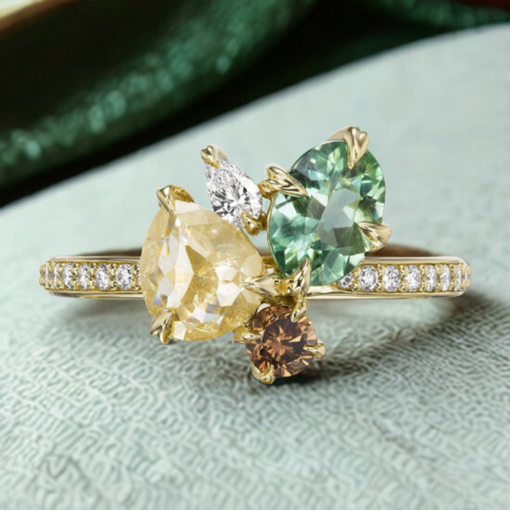 Storm Muse Ring™ Luxury Ring – Nature’s Palette in Gemstone Harmony
