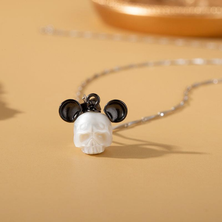 Mickey Mouse Pearls Cranium Necklace™ Skull Accessories  - Playful Pearl Skull with Iconic Mickey-Inspired Design