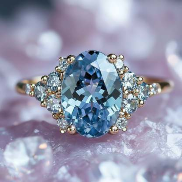 Icelight Crown Ring™ Luxury Ring – 2 Carat Sapphire in Regal Gold Setting