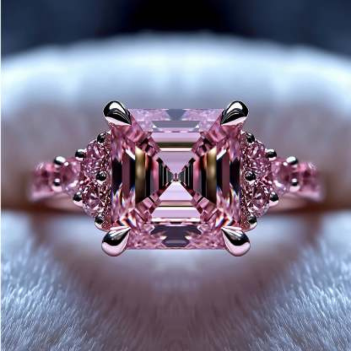 Fairy Ember Ring™ Colored Gem Stone – Romantic Brilliance in a Pink Asscher Cut