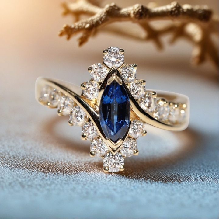 Royal Midnight Ring™ Luxury Ring – 3 Carat Deep Sapphire Elegance in Rose Gold