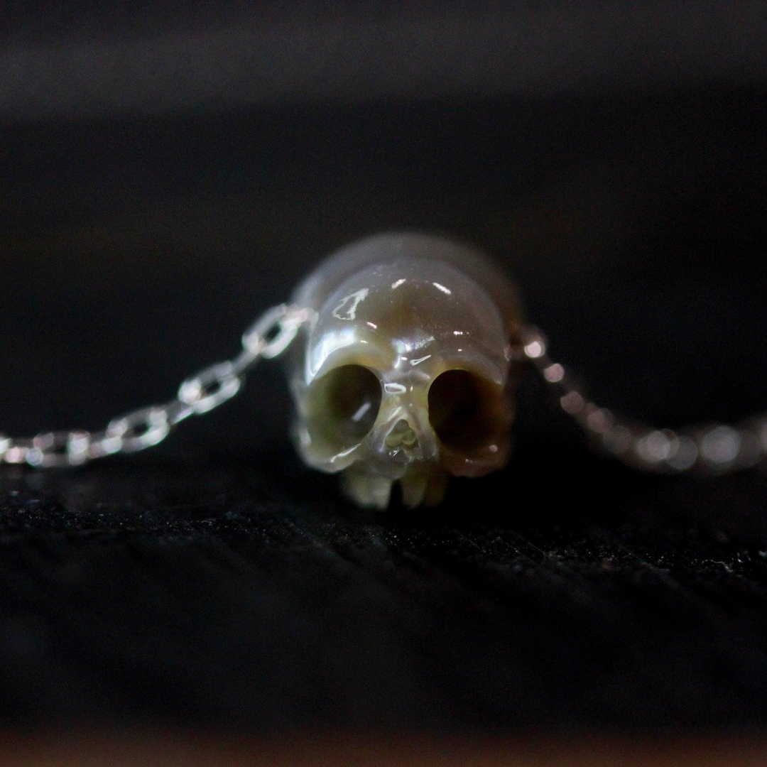 Minimalist 4A Pearl Skull Necklace™ Skull Accessories – Quiet Power in Sculpted Detail