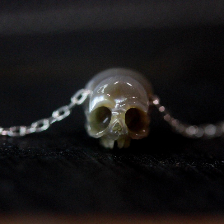 Minimalist 4A Pearl Skull Necklace™ Skull Accessories – Quiet Power in Sculpted Detail