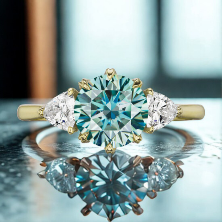 Frost Lagoon Ring™ Luxury Ring – Cool Fire in a Trio of Light