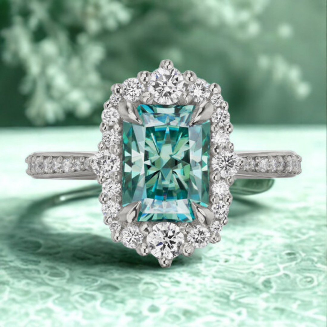 Ethereal Gleam Ring™ Luxury Ring – Ocean Depth, Sculpted in Silver