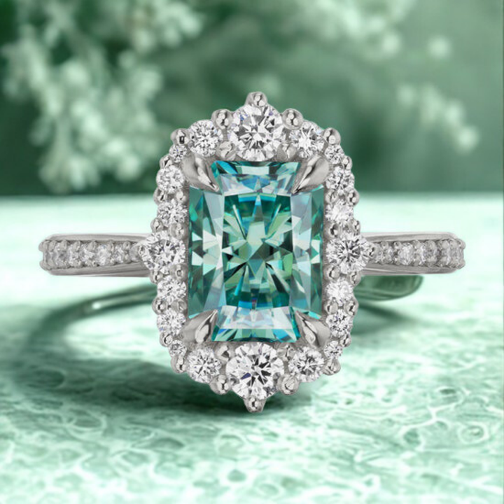 Ethereal Gleam Ring™ Luxury Ring – Ocean Depth, Sculpted in Silver