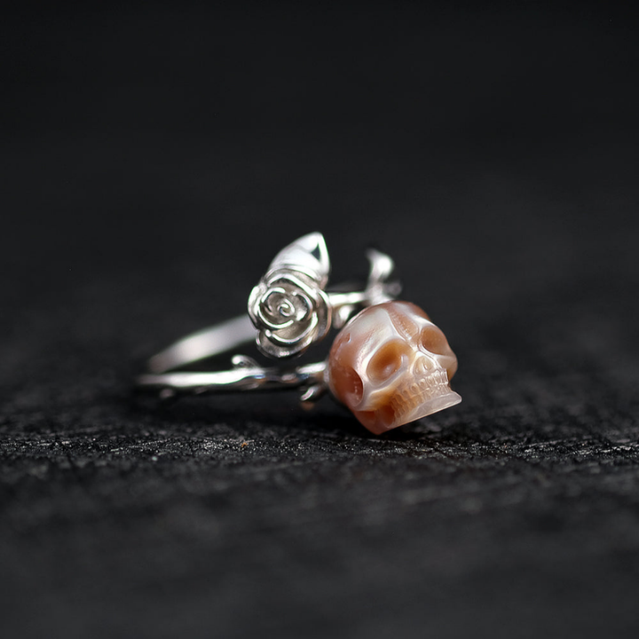 Rose Pearl Skull Ring™ Skull Accessories  – A Love Letter to Beauty and Mortality