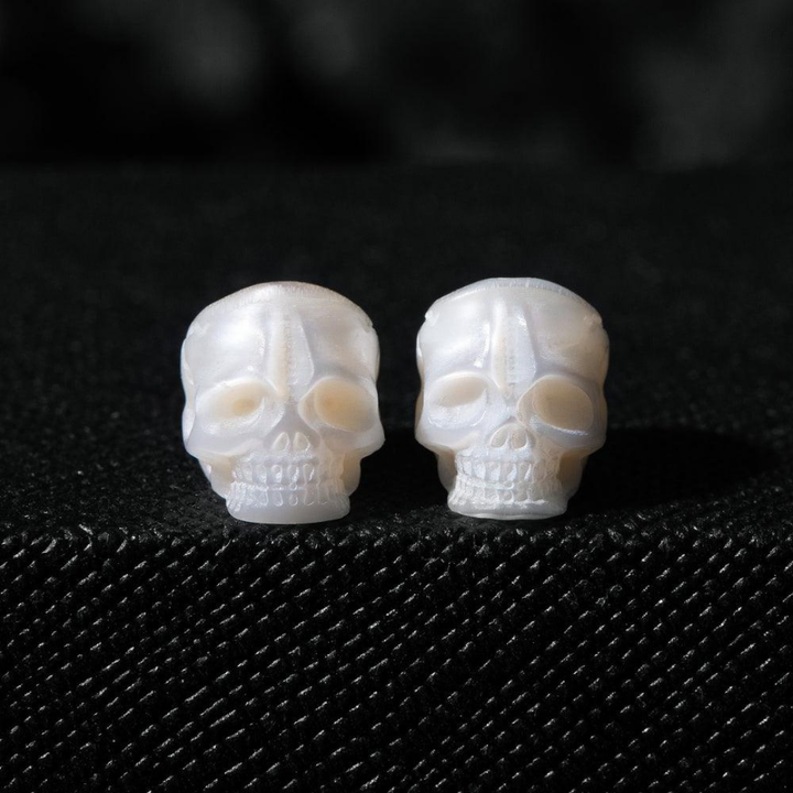 Real Pearl Carved Skull Bead™ Skull Accessories  – Symbolic Elegance for DIY Creations