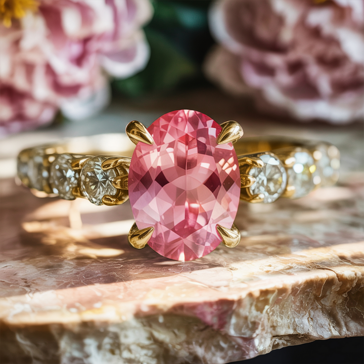Twilight Kiss Ring™ Colored Gem Stone – Radiant Romance in a Blush-Hued Glow