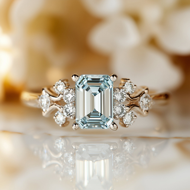 Indigo Spark Ring™ Colored Gem Stone – Graceful Brilliance in a Timeless Emerald Cut