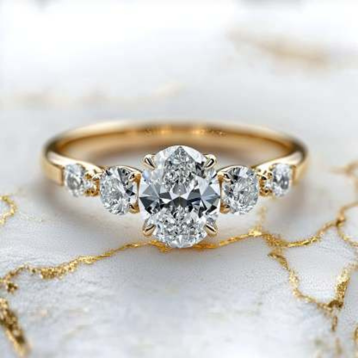 Glimmer Fern Ring™ Colored Gem Stone – Radiant Gold Elegance with Timeless Sparkle