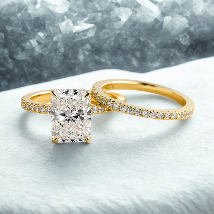 Eternal Gleam Set™ Colored Gem Stone – Two Rings, One Timeless Sparkle