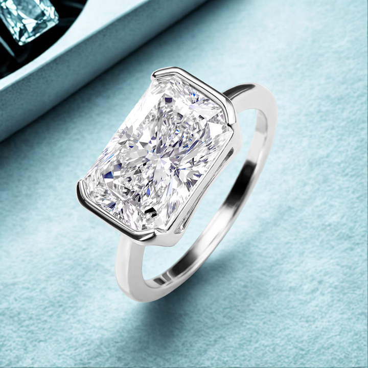 Aether Glow Ring™ Colored Gem Stone – Futuristic Boldness in Sleek Silver