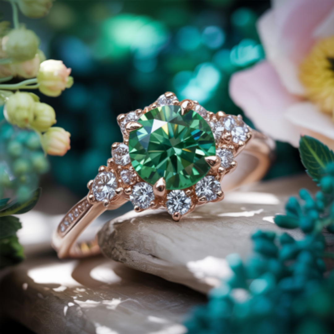 Forest Glow Ring™ Colored Gem Stone – Enchanting Radiance in Emerald Tones
