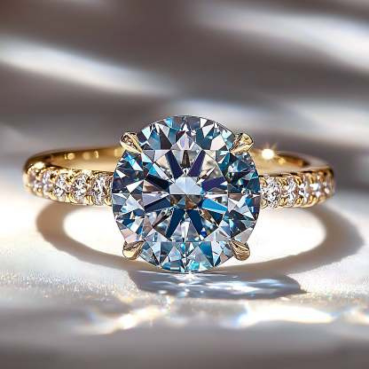 Celeste Charm Ring™ Luxury Ring – 3 Carat Moissanite with Shared Prong Accents