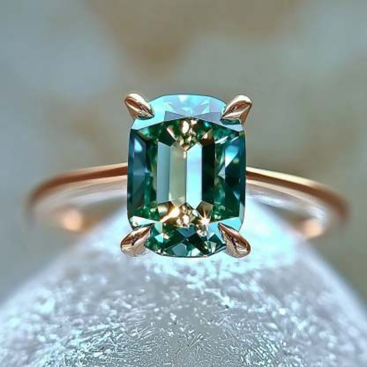Forest Flame Ring™ Luxury Ring – 1 Carat Moissanite in a Sleek Gold Setting