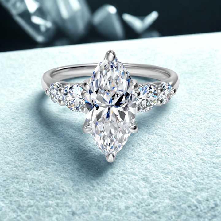 Celestial Blade Ring™ Colored Gem Stone – Divine Sparkle with a Sculpted Edge