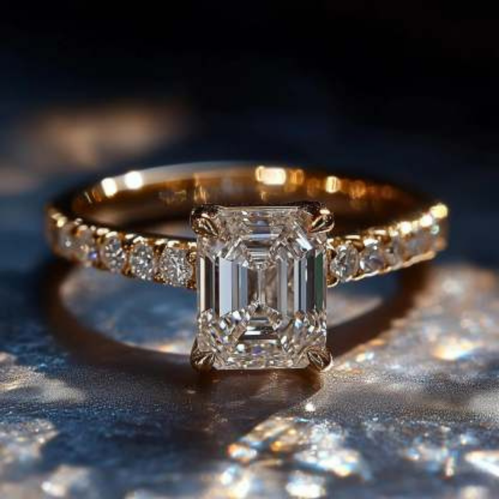 Luminous Edge Ring™ Colored Gem Stone – Golden Precision with Bold Sparkle