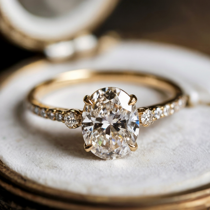 Glacier Dusk Ring™ Colored Gem Stone – Subtle Light, Golden Horizon