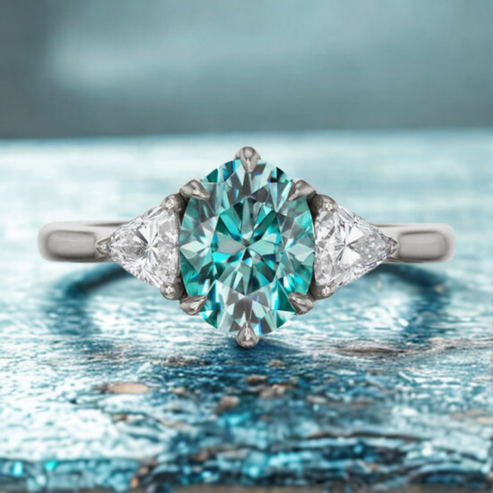 Mystic Tide Ring™ Luxury Ring – Ocean Depth in a Refined Trio