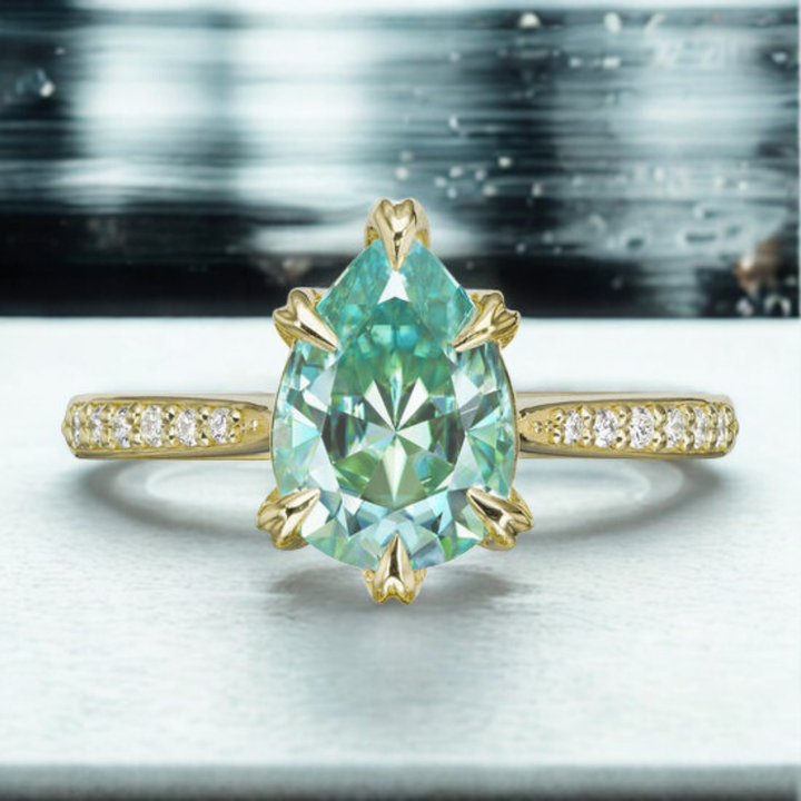 Frosted Teal Ring™ Luxury Ring – Crystal Calm in Teal Glow