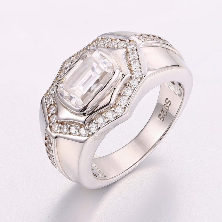 Moonveil Spark Ring™ Luxury Ring – Silver Moissanite Elegance Ring