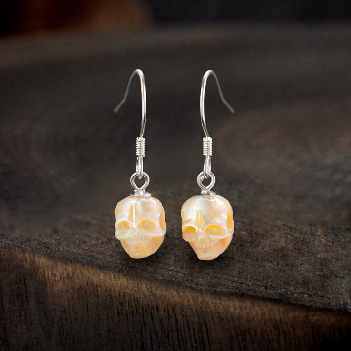 Minimalist Skull Pearl Dangle Drop Earrings™ Skull Accessories  – Edgy Elegance in Every Detail