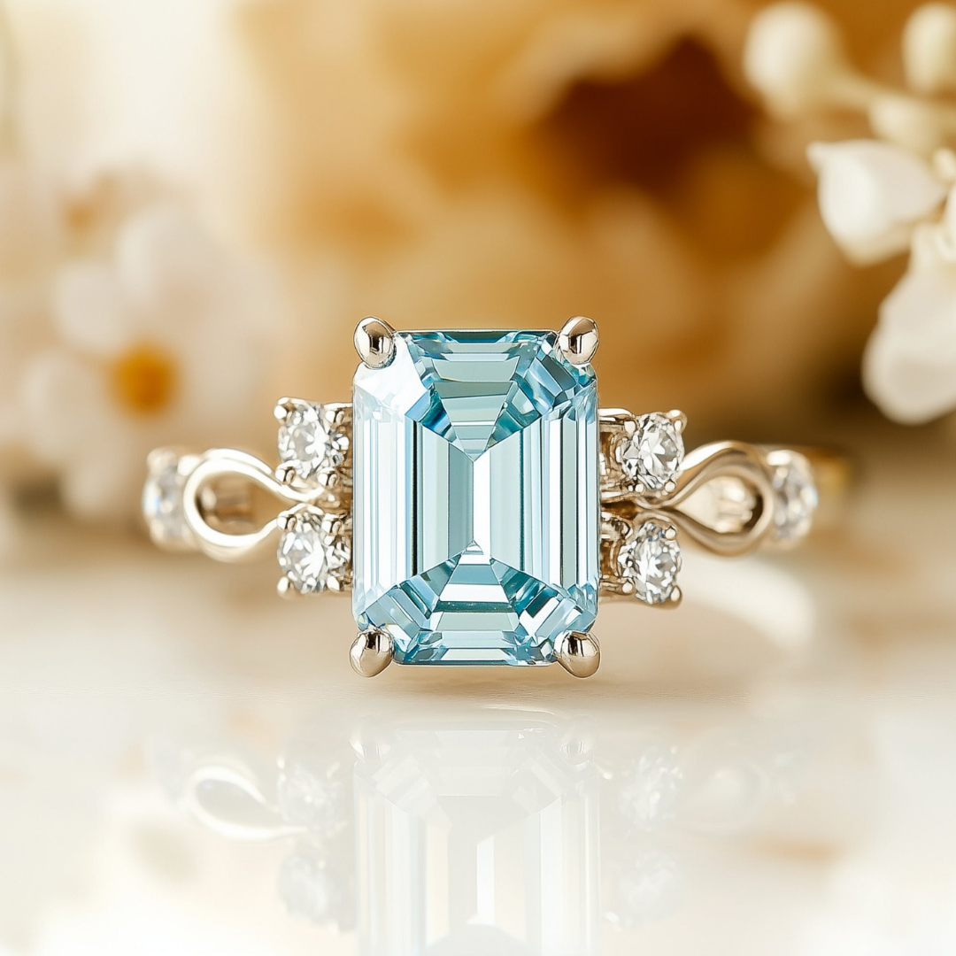 Mystic Drift Ring™ Colored Gem Stone – Emerald Sparkle with Eternal Elegance