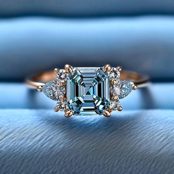 Ethereal Shine Ring™ Colored Gem Stone – Regal Brilliance Framed by Pear-Cut Elegance