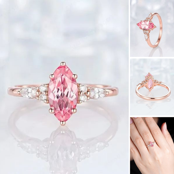 Rosy Bloom Ring™ Luxury Ring – 1.5 Carat Pink Sapphire in Sculpted Rose Gold Setting