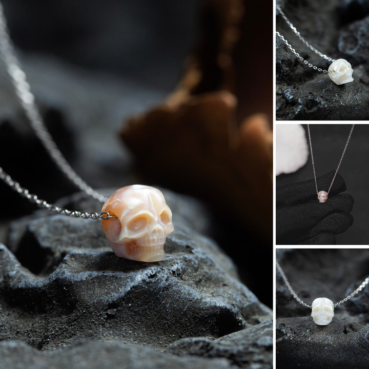 Minimalist Pearl Skull Necklace™ Skull Accessories  – Delicate Design with an Edge